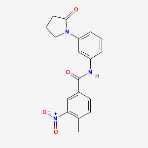 4-methyl-3-nitro-N-[3-(2-oxopyrrolidin-1-yl)phenyl]benzamide