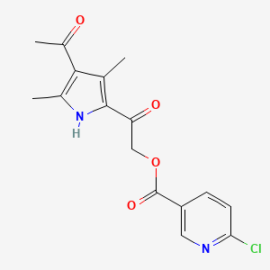 [2-(4-acetyl-3,5-dimethyl-1H-pyrrol-2-yl)-2-oxoethyl] 6-chloropyridine-3-carboxylate