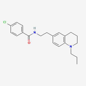molecular formula C21H25ClN2O B2467739 4-chloro-N-(2-(1-propyl-1,2,3,4-tetrahydroquinolin-6-yl)ethyl)benzamide CAS No. 955527-53-4