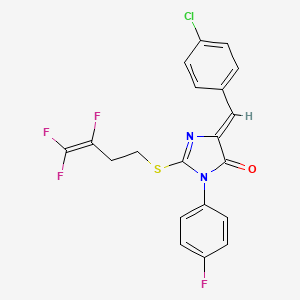 molecular formula C20H13ClF4N2OS B2467742 (5Z)-5-[(4-chlorophenyl)methylidene]-3-(4-fluorophenyl)-2-(3,4,4-trifluorobut-3-enylsulfanyl)imidazol-4-one CAS No. 477886-74-1