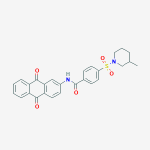 N-(9,10-dioxo-9,10-dihydroanthracen-2-yl)-4-[(3-methylpiperidin-1-yl)sulfonyl]benzamide