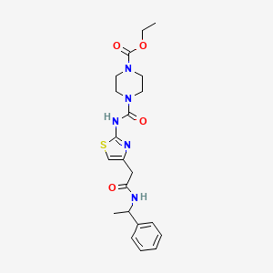 Ethyl 4-((4-(2-oxo-2-((1-phenylethyl)amino)ethyl)thiazol-2-yl)carbamoyl)piperazine-1-carboxylate
