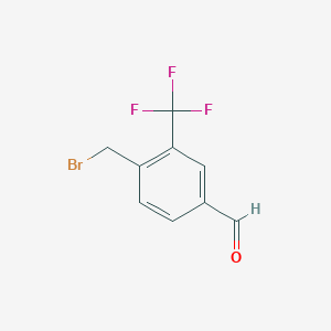 molecular formula C9H6BrF3O B2467770 4-(Bromomethyl)-3-(trifluoromethyl)benzaldehyde CAS No. 1416980-23-8