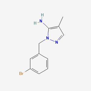molecular formula C11H12BrN3 B2467773 1-(3-Bromobenzyl)-4-methyl-1H-pyrazol-5-amine CAS No. 1152526-82-3