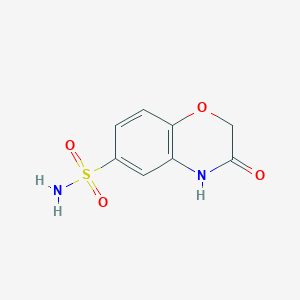 molecular formula C8H8N2O4S B2467781 3-Oxo-3,4-dihydro-2H-benzo[1,4]oxazine-6-sulfonic acid amide CAS No. 27320-80-5