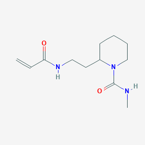 molecular formula C12H21N3O2 B2467785 N-Methyl-2-[2-(prop-2-enoylamino)ethyl]piperidine-1-carboxamide CAS No. 2411277-20-6