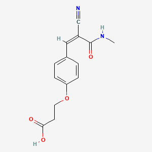 molecular formula C14H14N2O4 B2467786 Ácido 3-[4-[(Z)-2-ciano-3-(metilamino)-3-oxoprop-1-enil]fenoxi]propanoico CAS No. 1356809-10-3