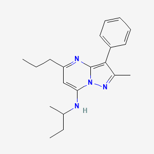 molecular formula C20H26N4 B2467805 N-(sec-butyl)-2-methyl-3-phenyl-5-propylpyrazolo[1,5-a]pyrimidin-7-amine CAS No. 900288-17-7