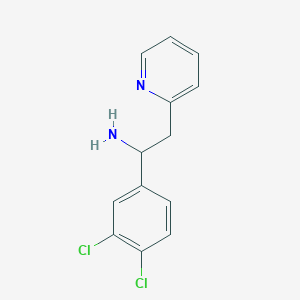 molecular formula C13H12Cl2N2 B2467812 1-(3,4-Dichlorophenyl)-2-pyridin-2-ylethanamine CAS No. 1039324-29-2