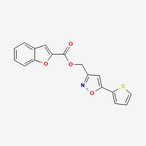 molecular formula C17H11NO4S B2467819 (5-(噻吩-2-基)异恶唑-3-基)甲基苯并呋喃-2-羧酸酯 CAS No. 946238-51-3