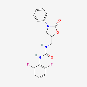 molecular formula C17H15F2N3O3 B2467822 1-(2,6-Difluorophenyl)-3-((2-oxo-3-phenyloxazolidin-5-yl)methyl)urea CAS No. 954686-85-2