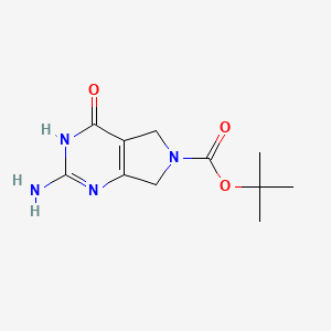 molecular formula C11H16N4O3 B2467828 tert-butyl 2-amino-4-hydroxy-5H,6H,7H-pyrrolo[3,4-d]pyrimidine-6-carboxylate CAS No. 1263284-35-0