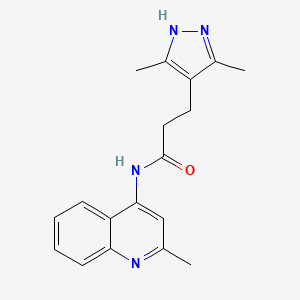 molecular formula C18H20N4O B2467838 3-(3,5-dimethyl-1H-pyrazol-4-yl)-N-(2-methylquinolin-4-yl)propanamide CAS No. 1286696-54-5