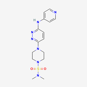 molecular formula C15H21N7O2S B2467840 N,N-dimethyl-4-(6-(pyridin-4-ylamino)pyridazin-3-yl)piperazine-1-sulfonamide CAS No. 1226440-30-7