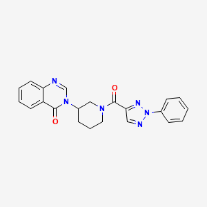 molecular formula C22H20N6O2 B2467844 3-(1-(2-苯基-2H-1,2,3-三唑-4-羰基)哌啶-3-基)喹唑啉-4(3H)-酮 CAS No. 2034552-38-8