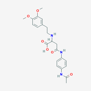 molecular formula C22H27N3O6 B2467860 4-((4-Acetamidophenyl)amino)-2-((3,4-dimethoxyphenethyl)amino)-4-oxobutanoic acid CAS No. 1096491-22-3