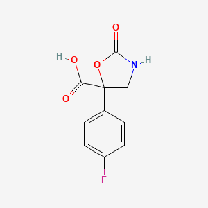 molecular formula C10H8FNO4 B2467866 5-(4-Fluorophenyl)-2-oxo-1,3-oxazolidine-5-carboxylic acid CAS No. 2248317-58-8