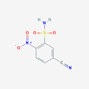 molecular formula C7H5N3O4S B2467870 5-Cyano-2-nitrobenzenesulfonamide CAS No. 1566320-29-3