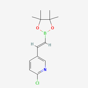 molecular formula C13H17BClNO2 B2467880 2-chloro-5-[(E)-2-(tetramethyl-1,3,2-dioxaborolan-2-yl)ethenyl]pyridine CAS No. 2271169-61-8