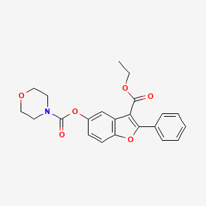 molecular formula C22H21NO6 B2467882 3-(Ethoxycarbonyl)-2-phenyl-1-benzofuran-5-yl morpholine-4-carboxylate CAS No. 371220-65-4