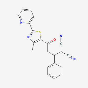 2-{3-[4-Methyl-2-(2-pyridinyl)-1,3-thiazol-5-yl]-3-oxo-1-phenylpropyl}malononitrile