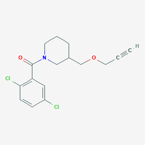 molecular formula C16H17Cl2NO2 B2467891 (2,5-Dichlorophenyl)(3-((prop-2-yn-1-yloxy)methyl)piperidin-1-yl)methanone CAS No. 1251706-79-2