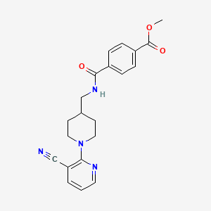 Methyl 4-(((1-(3-cyanopyridin-2-yl)piperidin-4-yl)methyl)carbamoyl)benzoate
