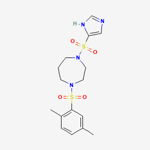molecular formula C16H22N4O4S2 B2467897 1-((1H-imidazol-4-yl)sulfonyl)-4-((2,5-dimethylphenyl)sulfonyl)-1,4-diazepane CAS No. 1903893-77-5