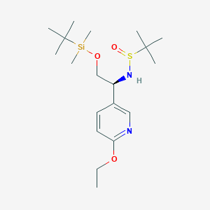 molecular formula C19H36N2O3SSi B2467901 N-((S)-2-((tert-butyldimethylsilyl)oxy)-1-(6-ethoxypyridin-3-yl)ethyl)-2-methylpropane-2-sulfinamide CAS No. 2177255-07-9