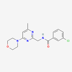 3-chloro-N-((4-methyl-6-morpholinopyrimidin-2-yl)methyl)benzamide
