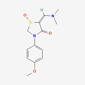 molecular formula C13H16N2O3S B2467947 5-[(Dimethylamino)methylene]-3-(4-methoxyphenyl)-4-oxo-1,3-thiazolan-1-ium-1-olate CAS No. 338752-87-7