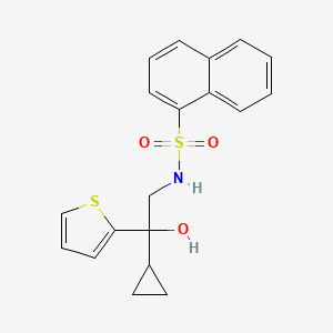 molecular formula C19H19NO3S2 B2467958 N-(2-cyclopropyl-2-hydroxy-2-(thiophen-2-yl)ethyl)naphthalene-1-sulfonamide CAS No. 1396674-62-6