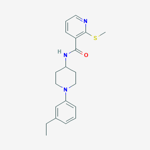 molecular formula C20H25N3OS B2467959 N-[1-(3-ethylphenyl)piperidin-4-yl]-2-(methylsulfanyl)pyridine-3-carboxamide CAS No. 1423777-73-4