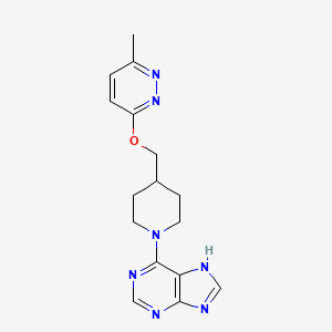 molecular formula C16H19N7O B2467963 6-[4-[(6-Methylpyridazin-3-yl)oxymethyl]piperidin-1-yl]-7H-purine CAS No. 2320923-17-7