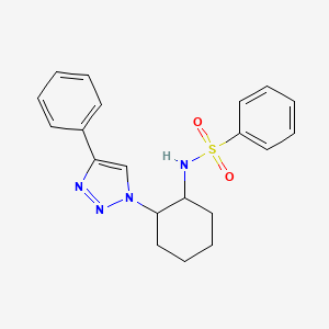 molecular formula C20H22N4O2S B2467970 N-[2-(4-phenyl-1H-1,2,3-triazol-1-yl)cyclohexyl]benzenesulfonamide CAS No. 727666-53-7