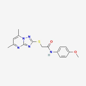 2-({5,7-dimethyl-[1,2,4]triazolo[1,5-a]pyrimidin-2-yl}sulfanyl)-N-(4-methoxyphenyl)acetamide