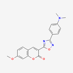 molecular formula C20H17N3O4 B2467978 3-(3-(4-(dimethylamino)phenyl)-1,2,4-oxadiazol-5-yl)-7-methoxy-2H-chromen-2-one CAS No. 931352-28-2