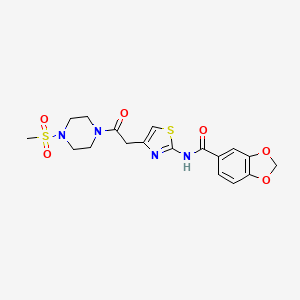 N-(4-(2-(4-(methylsulfonyl)piperazin-1-yl)-2-oxoethyl)thiazol-2-yl)benzo[d][1,3]dioxole-5-carboxamide