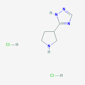 molecular formula C6H12Cl2N4 B2468008 3-(pyrrolidin-3-yl)-4H-1,2,4-triazole dihydrochloride CAS No. 1909319-47-6