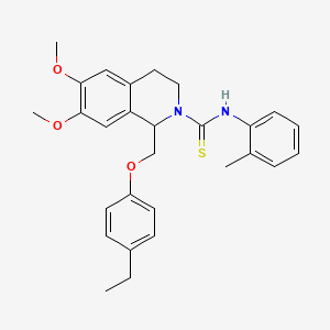 molecular formula C28H32N2O3S B2468010 1-((4-乙基苯氧基)甲基)-6,7-二甲氧基-N-(邻甲苯基)-3,4-二氢异喹啉-2(1H)-碳硫酰胺 CAS No. 536698-51-8