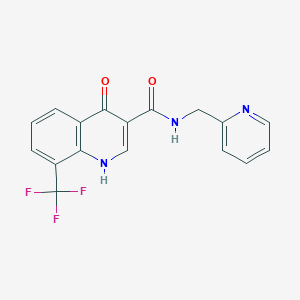 molecular formula C17H12F3N3O2 B2468011 4-hydroxy-N-(pyridin-2-ylmethyl)-8-(trifluoromethyl)quinoline-3-carboxamide CAS No. 946204-26-8