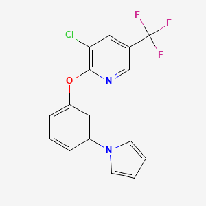 molecular formula C16H10ClF3N2O B2468027 3-chloro-5-(trifluoromethyl)-2-pyridinyl 3-(1H-pyrrol-1-yl)phenyl ether CAS No. 338786-02-0