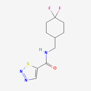 molecular formula C10H13F2N3OS B2468030 N-[(4,4-Difluorocyclohexyl)methyl]thiadiazole-5-carboxamide CAS No. 2419189-63-0