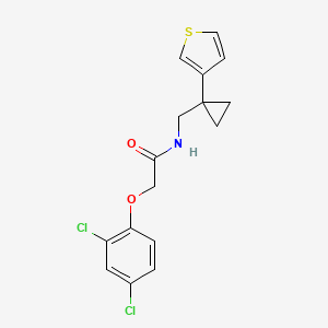 molecular formula C16H15Cl2NO2S B2468031 2-(2,4-Dichlorophenoxy)-N-[(1-thiophen-3-ylcyclopropyl)methyl]acetamide CAS No. 2415631-27-3