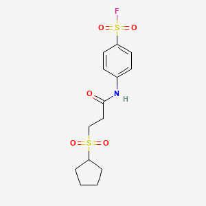 molecular formula C14H18FNO5S2 B2468035 4-(3-环戊基磺酰基丙酰氨基)苯磺酰氟 CAS No. 1607294-35-8