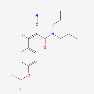 molecular formula C17H20F2N2O2 B2468036 (Z)-2-Cyano-3-[4-(difluoromethoxy)phenyl]-N,N-dipropylprop-2-enamide CAS No. 328031-21-6