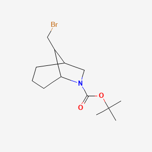 molecular formula C13H22BrNO2 B2468049 tert-Butyl 8-(bromomethyl)-6-azabicyclo[3.2.1]octane-6-carboxylate CAS No. 2241130-94-7