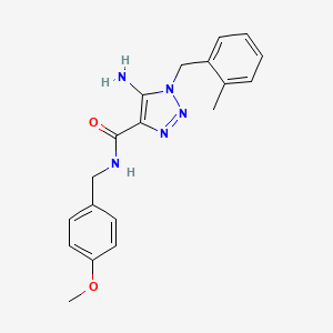 molecular formula C19H21N5O2 B2468056 5-amino-N-(4-methoxybenzyl)-1-(2-methylbenzyl)-1H-1,2,3-triazole-4-carboxamide CAS No. 899981-95-4