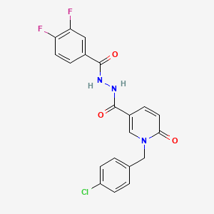 molecular formula C20H14ClF2N3O3 B2468066 1-(4-氯苄基)-N'-(3,4-二氟苯甲酰基)-6-氧代-1,6-二氢吡啶-3-碳酰肼 CAS No. 1105243-80-8