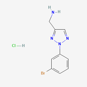 molecular formula C9H10BrClN4 B2468069 [2-(3-Bromophenyl)triazol-4-yl]methanamine;hydrochloride CAS No. 2413876-40-9